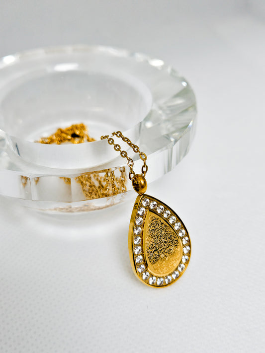 Ayatul Kursi Teardrop Pendant Necklace