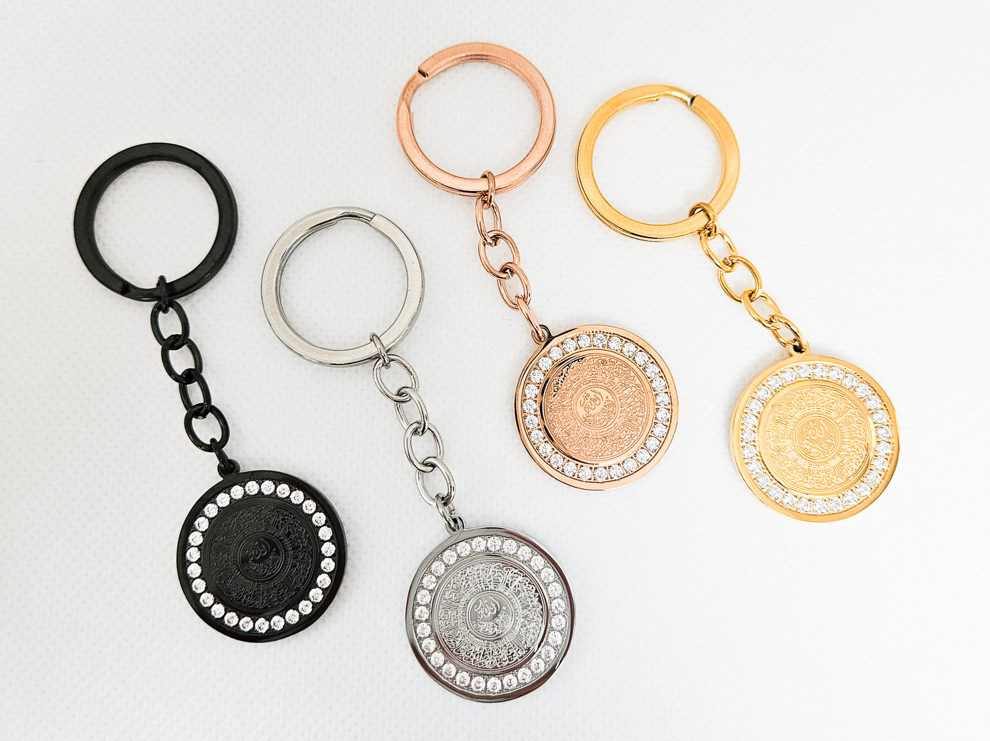 Ayatul Kursi Keyring with Crystal Accents
